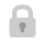 Grey padlock in a white circle background